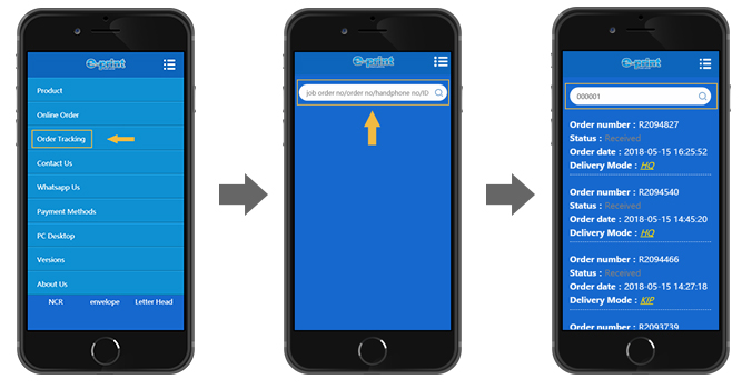 Order Tracking + online payment